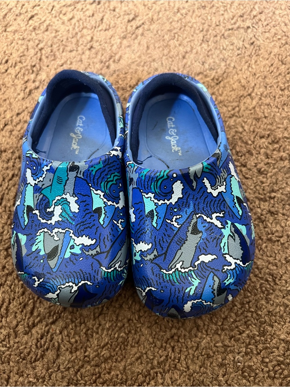 Cat & Jack Blue Shark Wave Slip-On
